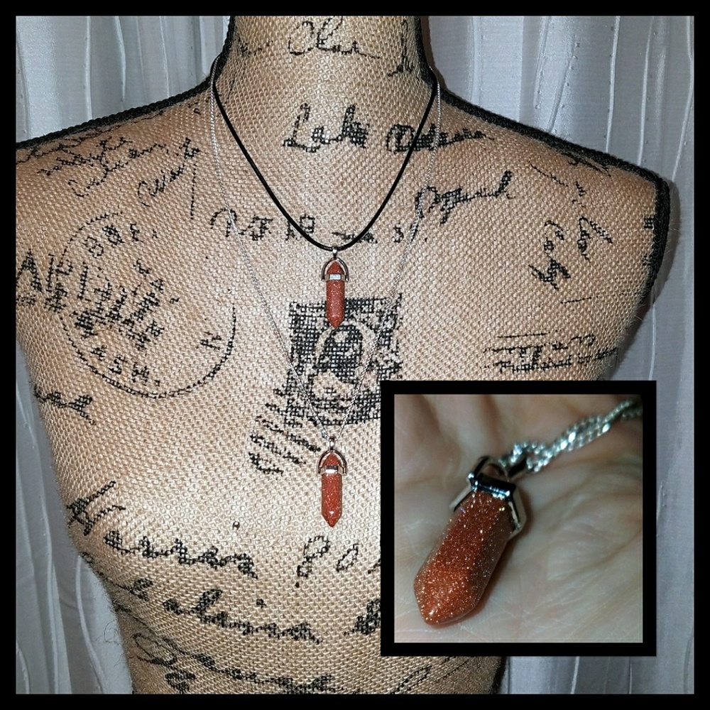 Boutique Gold Stone Chakra Pendant Necklace